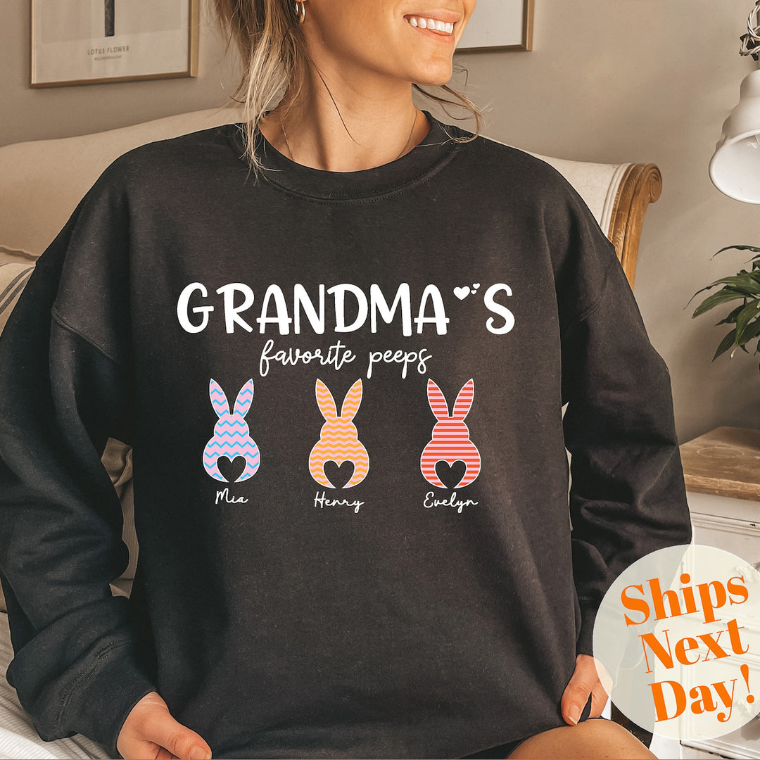 Custom Grandma Easter Sweatshirt with Kids Names, Easter Nana Sweatshirt