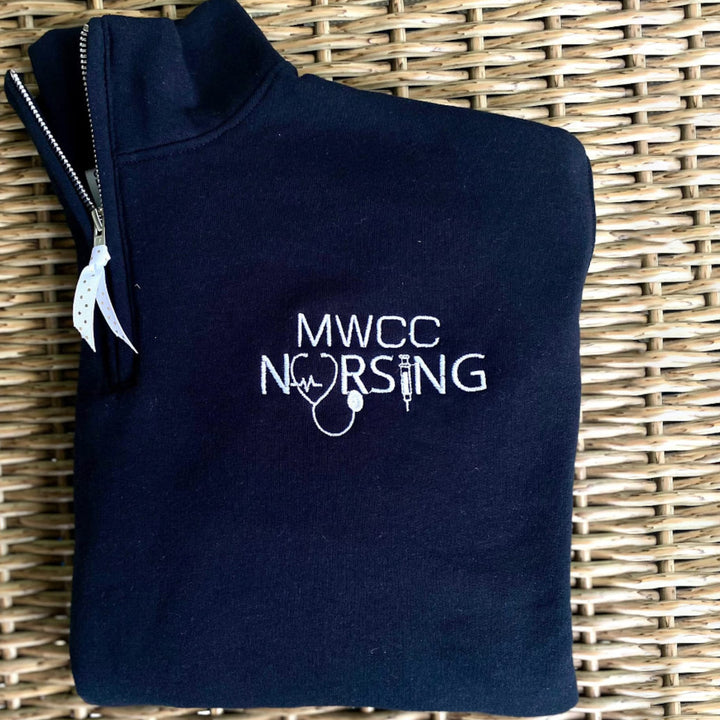 Custom  University School name nursing program pull over jacket