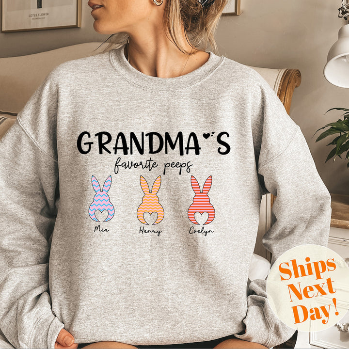 Custom Grandma Easter Sweatshirt with Kids Names, Easter Nana Sweatshirt