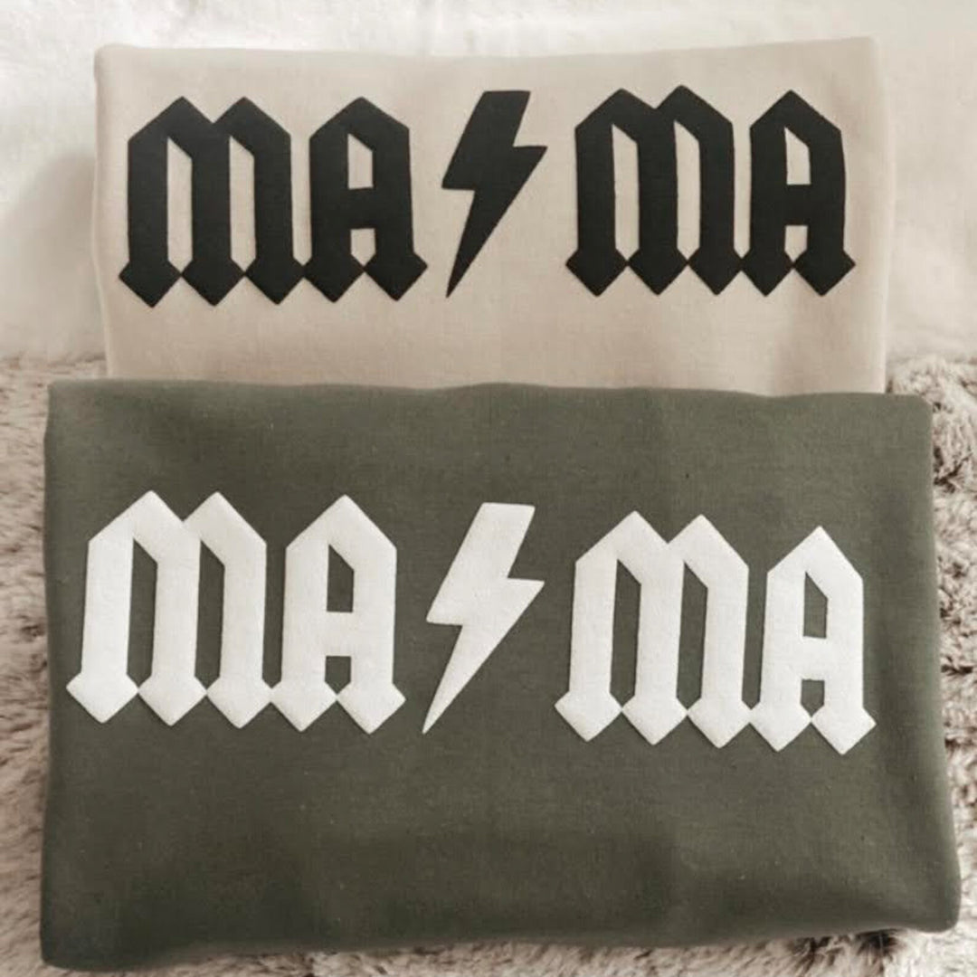 Personalized Puff vinyl Mama Crewneck, gift for Mom with kids name on sleeve