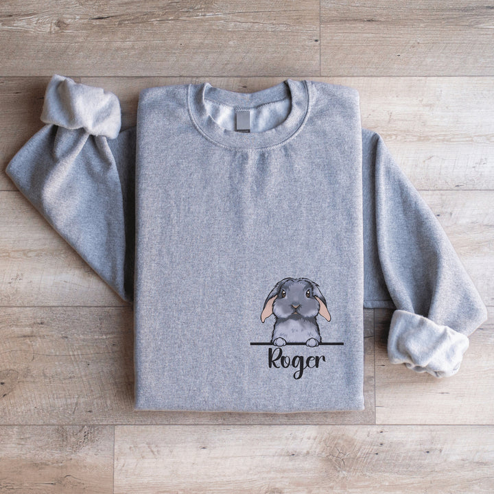 Custom Rabbit Sweatshirt, Bunny Lover Sweatshirt, Cute Rabbit Sweater Gift