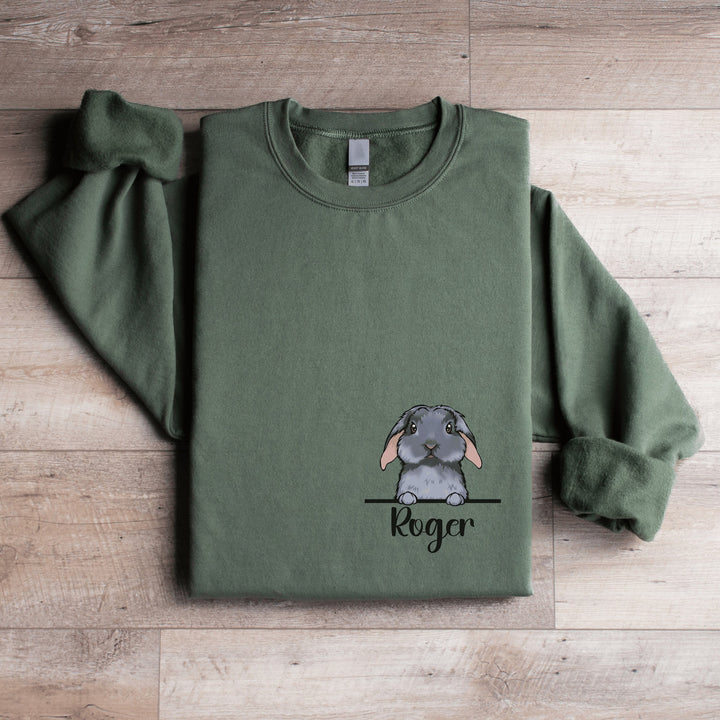 Custom Rabbit Sweatshirt, Bunny Lover Sweatshirt, Cute Rabbit Sweater Gift
