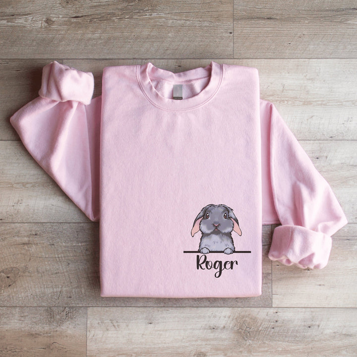 Custom Rabbit Sweatshirt, Bunny Lover Sweatshirt, Cute Rabbit Sweater Gift