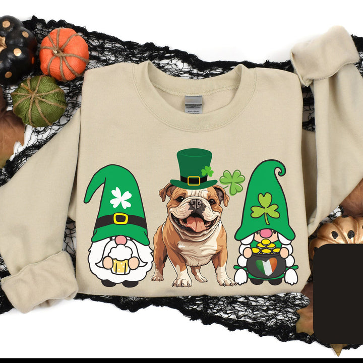 Trendy English Bulldog Gnome St Patrick's Shirt for Dog Mom Dad