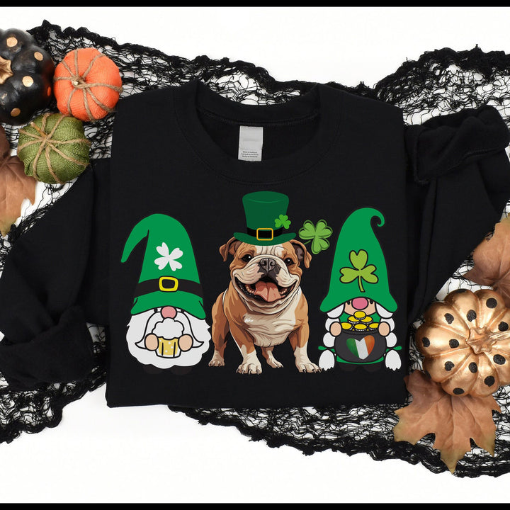 Trendy English Bulldog Gnome St Patrick's Shirt for Dog Mom Dad