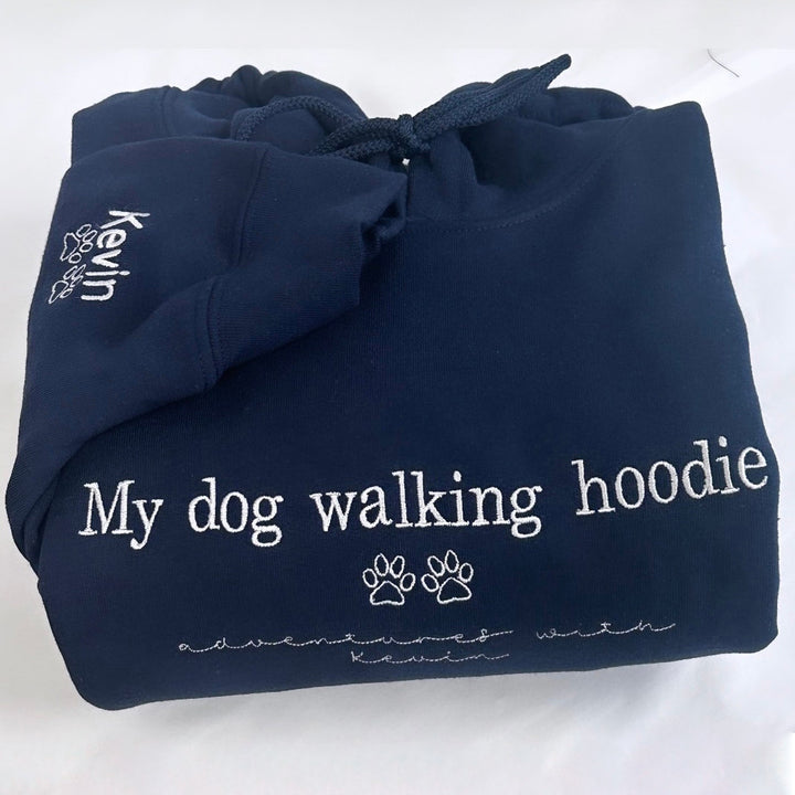 Embroidered Personalised Dog Walking Hoodie - Dog Lover Gift