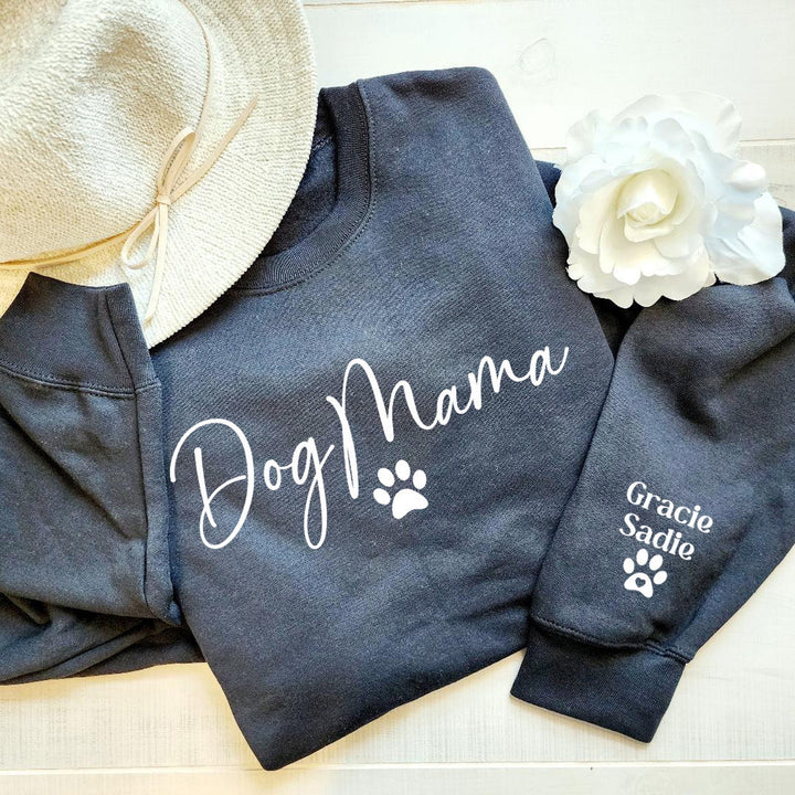 Custom Dog Mom Sweatshirt with Sleeve, Crewneck or Hoodie