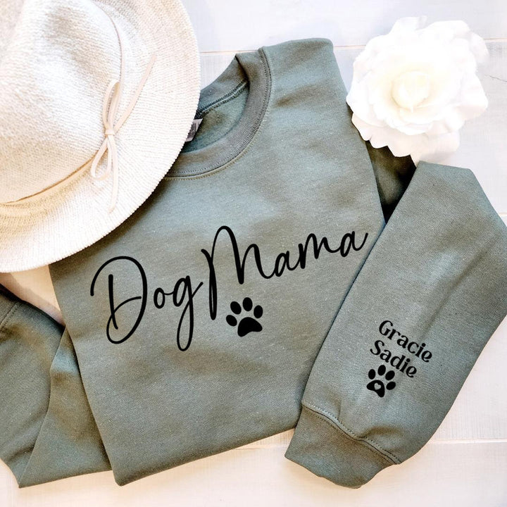 Custom Dog Mom Sweatshirt with Sleeve, Crewneck or Hoodie