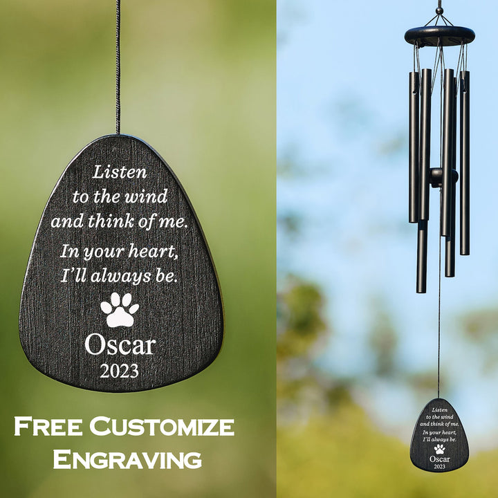 I knew you missed me when the wind blew-Double sided personalized carved pet memorial tablet Bagpipes pet loss reminder gift