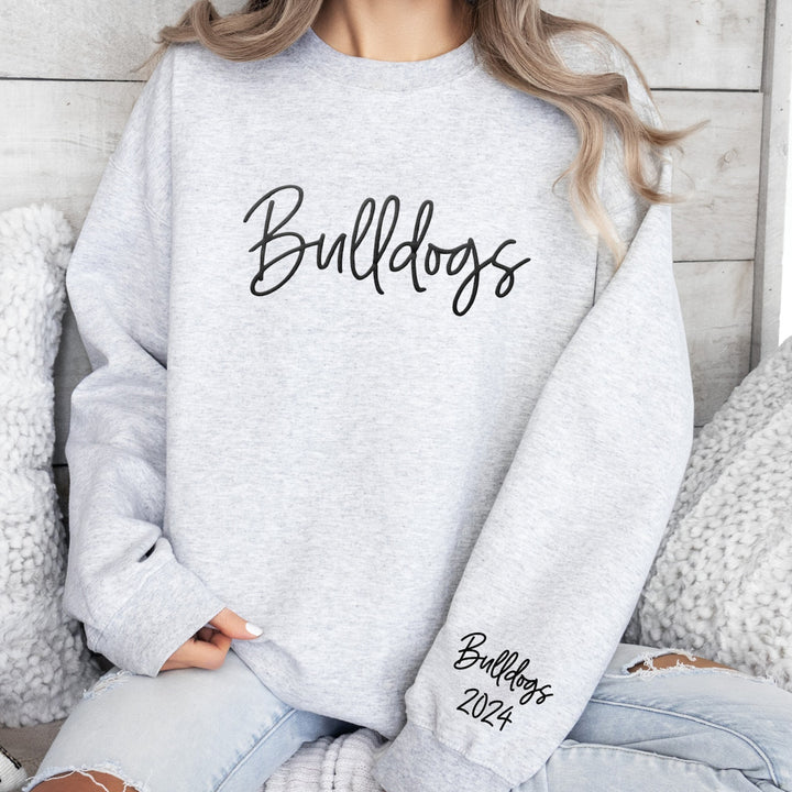 Custom Team Name Sweatshirt with Sleeve Print School Mascot Sweatshirt