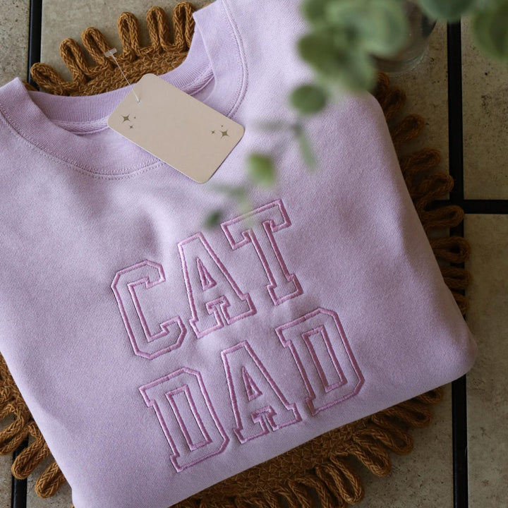 Embroidered Cat Mom Sweatshirt | Cat Dad Sweatshirt