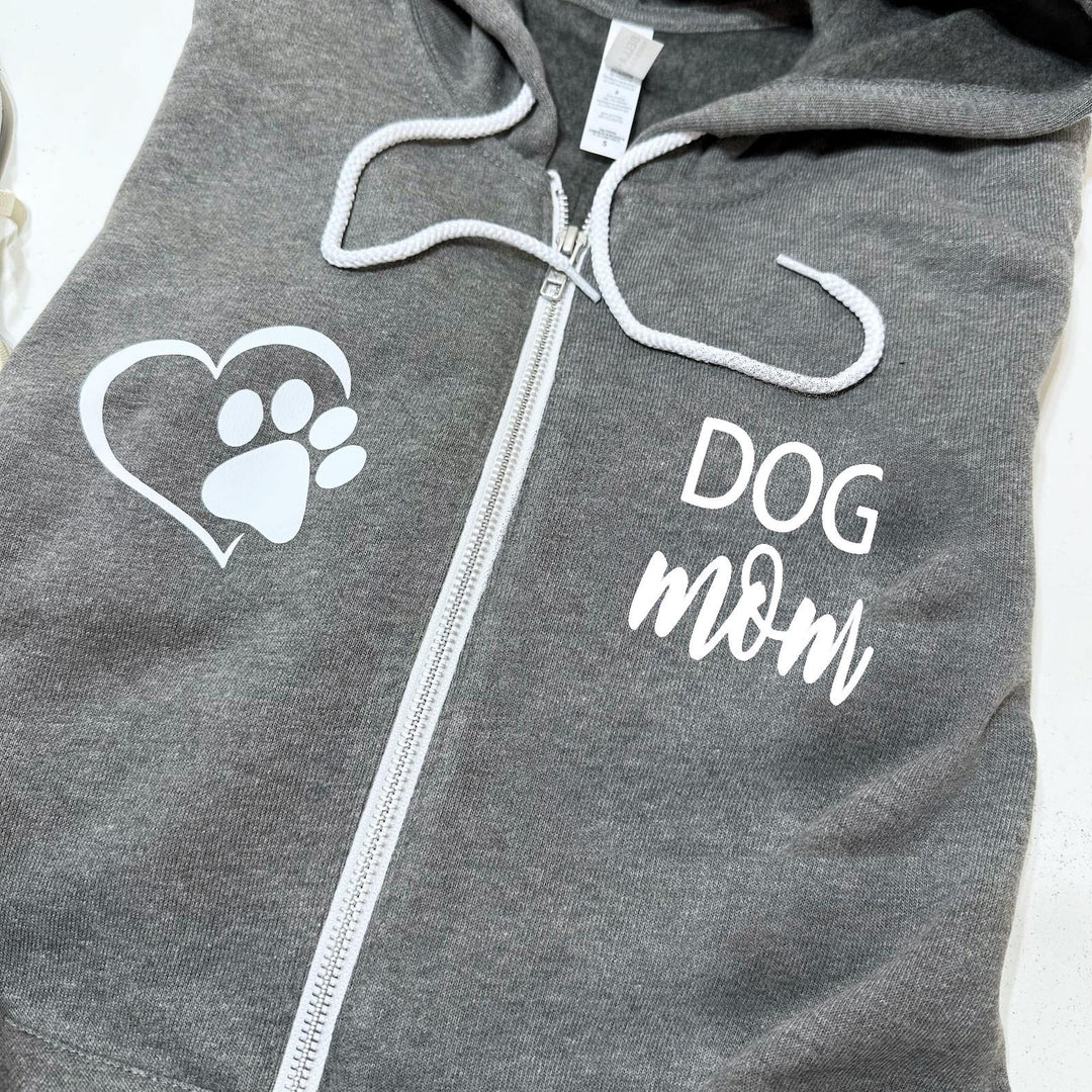 Dog Mom Full Zip Up Sweatshirt