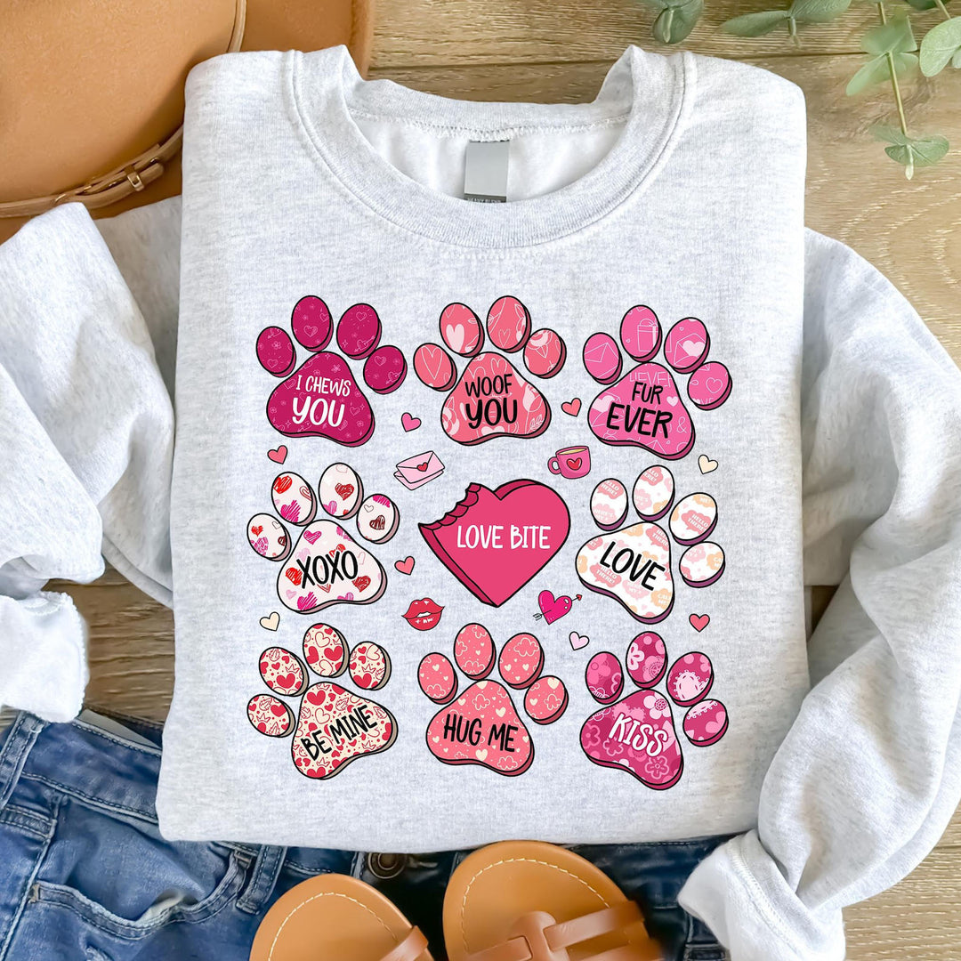 Valentine's Day Png, Dog Paw Print Heart hoodie