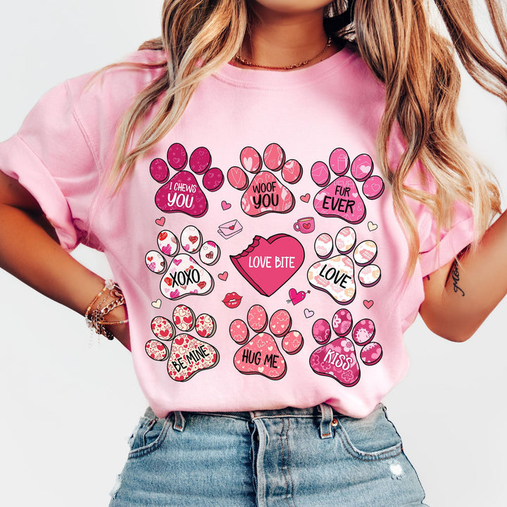 Valentine's Day Png, Dog Paw Print Heart hoodie