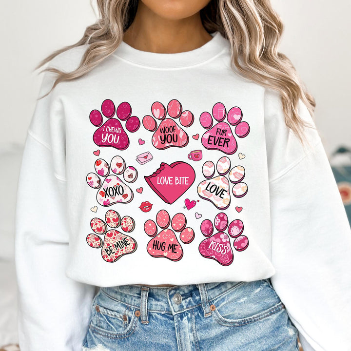 Valentine's Day Png, Dog Paw Print Heart hoodie