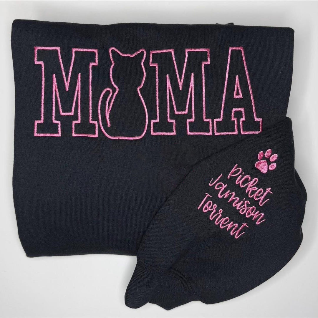 Embroidered Cat mom, cat mama, personalized with cat names