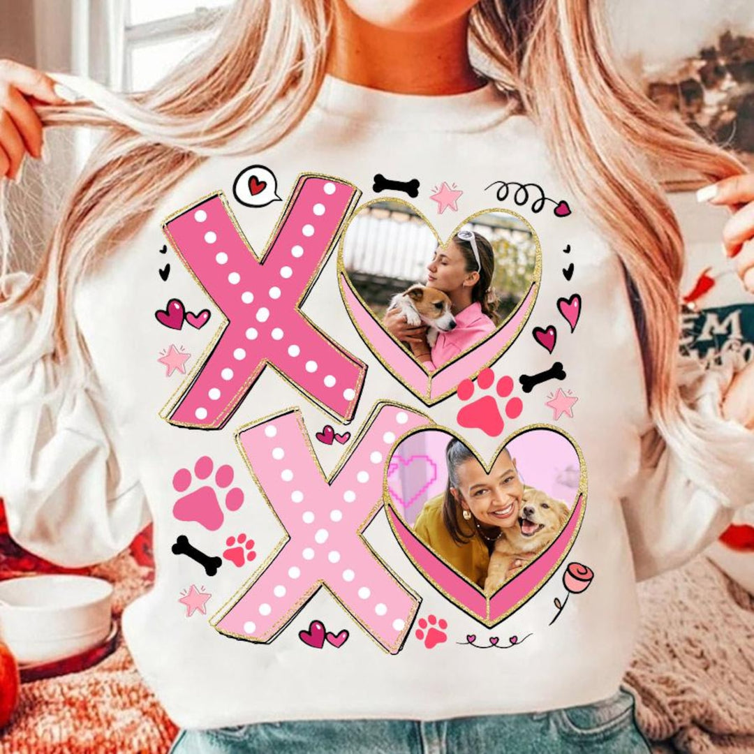 Glitter XOXO Dog Mom Valentine T-Shirt