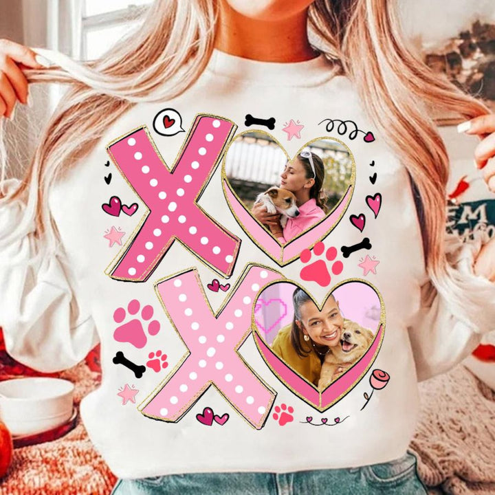 Glitter XOXO Dog Mom Valentine T-Shirt
