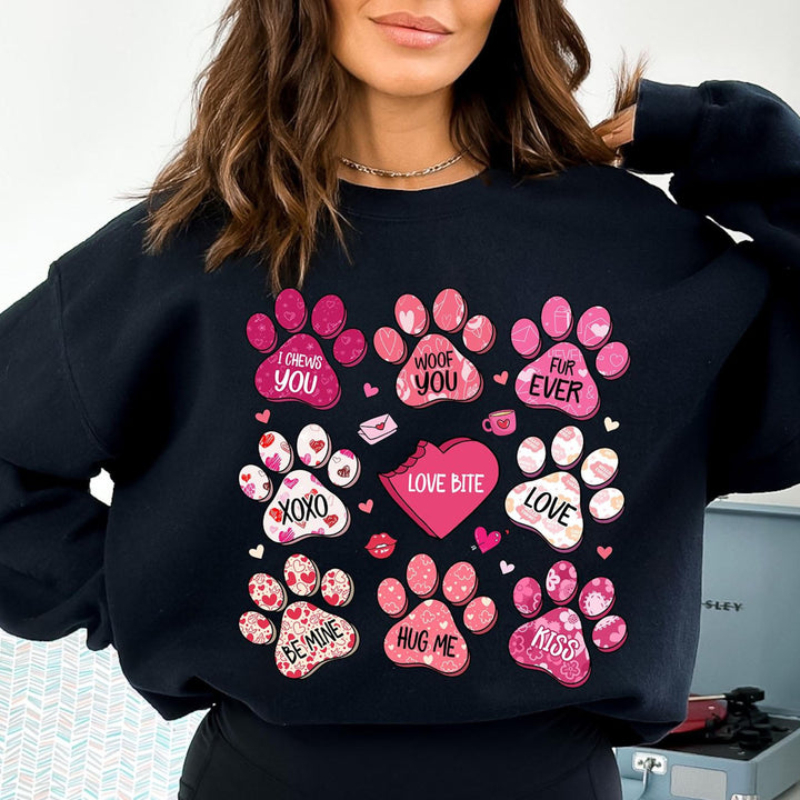 Valentine's Day Png, Dog Paw Print Heart hoodie