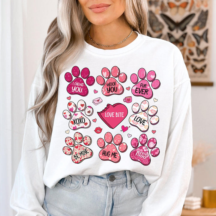 Valentine's Day Png, Dog Paw Print Heart hoodie