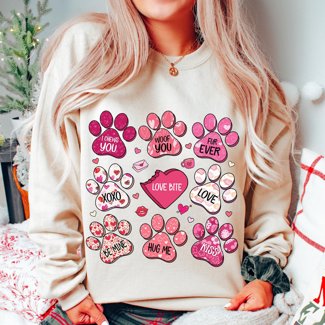 Valentine's Day Png, Dog Paw Print Heart hoodie