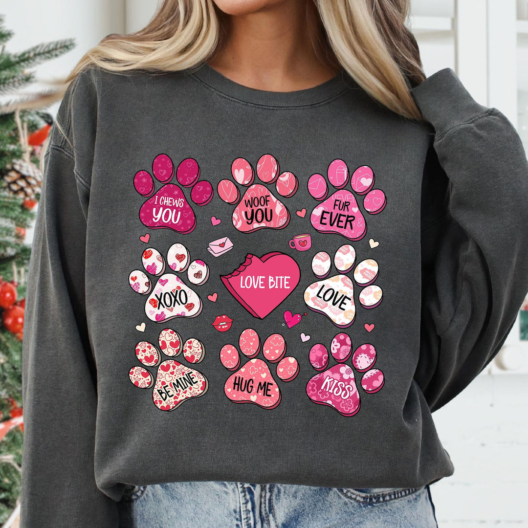 Valentine's Day Png, Dog Paw Print Heart hoodie