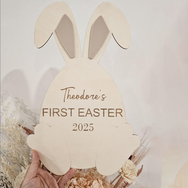 Personalised First Easter Footprint Plaque - Custom First Easter Plaque