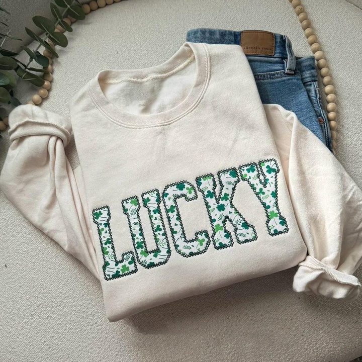 Custom Lucky St Patty's Embroidered Sweatshirt