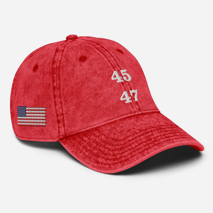 45 47 Trump Vintage Cap - 45 47 Vintage Cotton Baseball Cap