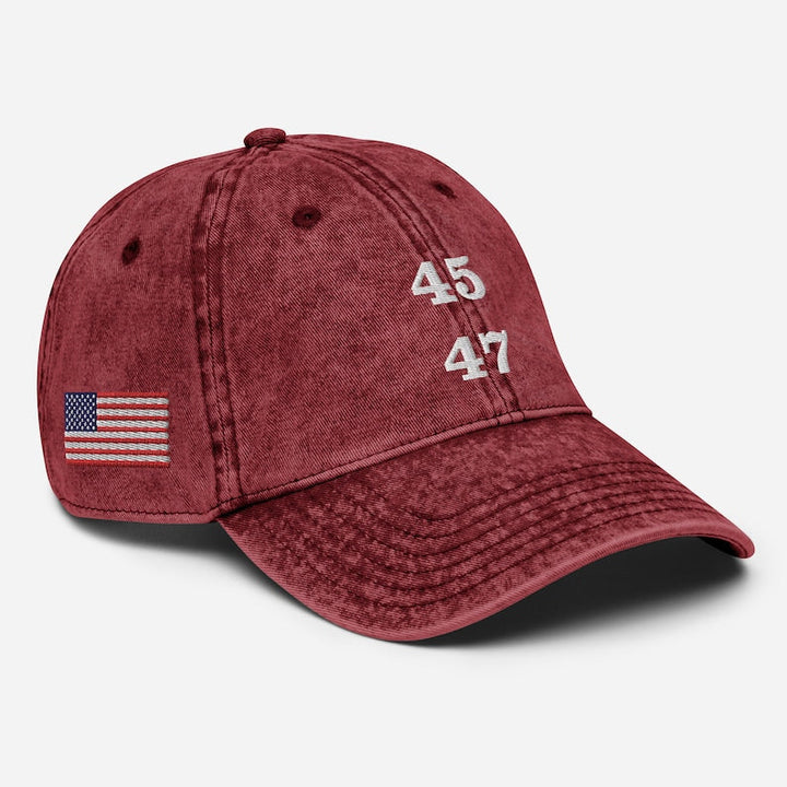 45 47 Trump Vintage Cap - 45 47 Vintage Cotton Baseball Cap