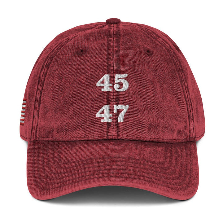 45 47 Trump Vintage Cap - 45 47 Vintage Cotton Baseball Cap