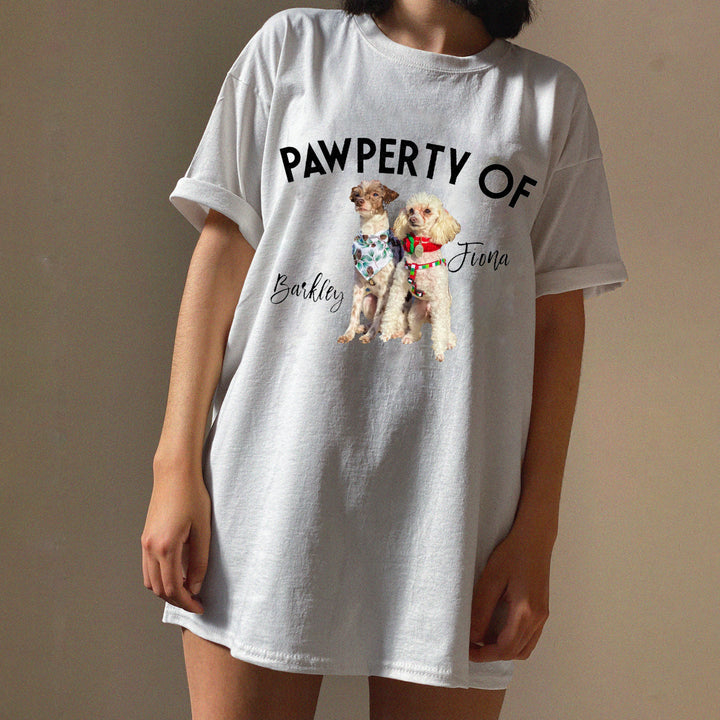 Pawperty of My Dogs Pet Photo Shirt Personalized with YOUR Pet's Pictures