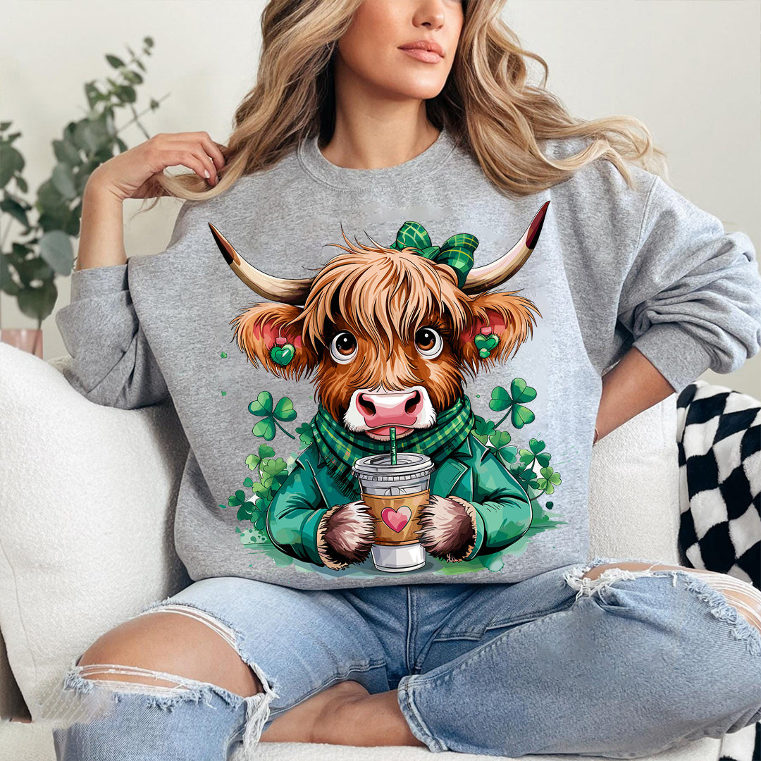 St Patrick's Day Highland Cow Sweatshirt