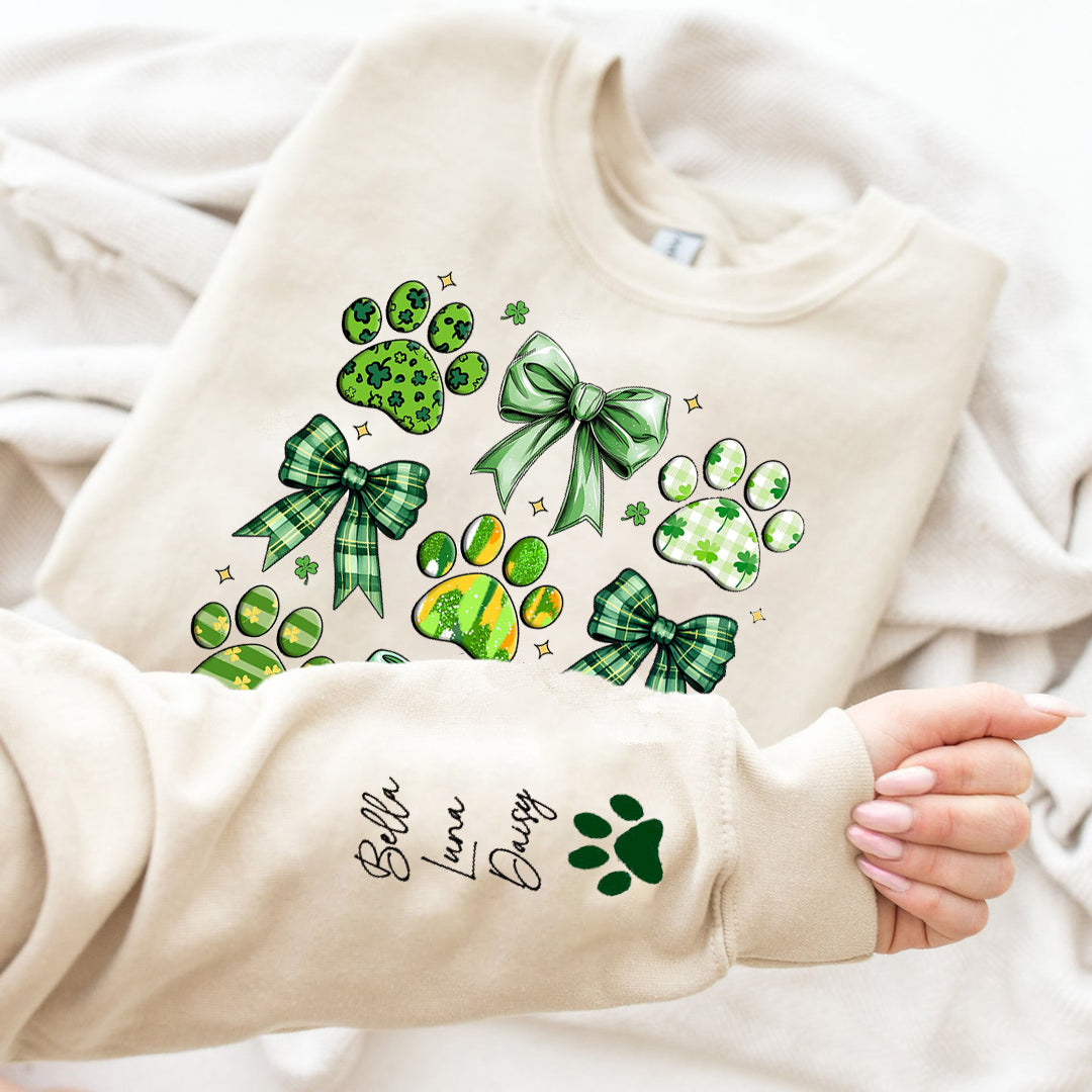 Dog St Patrick's Day Coquette Sweatshirt