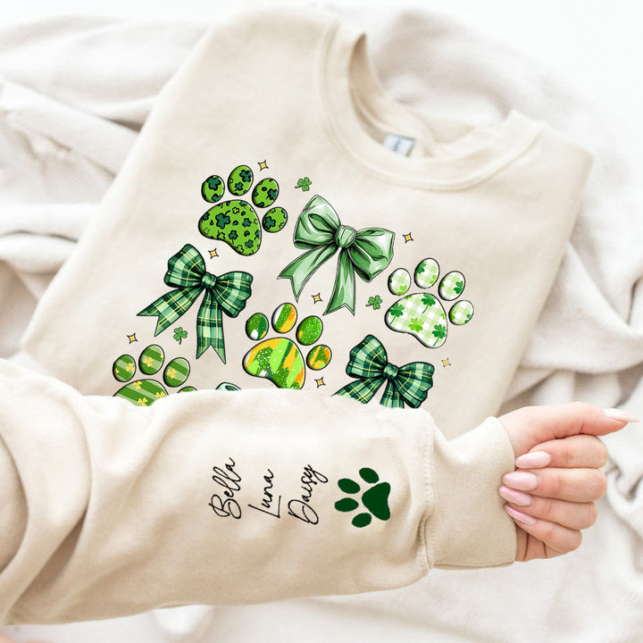 Dog St Patrick's Day Coquette Sweatshirt