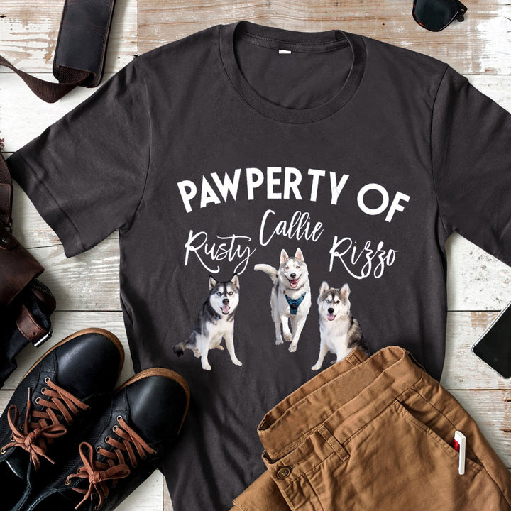 Pawperty of My Dogs Pet Photo Shirt Personalized with YOUR Pet's Pictures