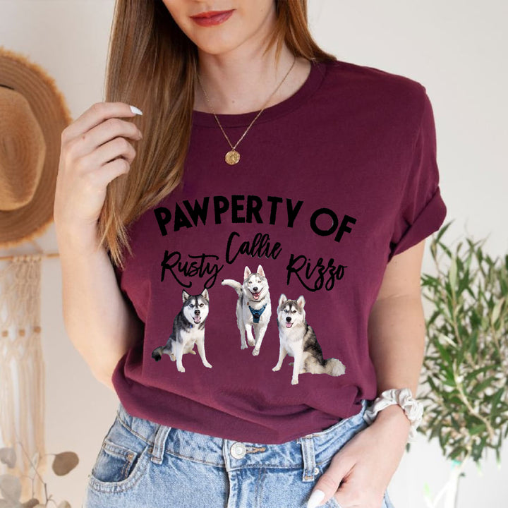 Pawperty of My Dogs Pet Photo Shirt Personalized with YOUR Pet's Pictures