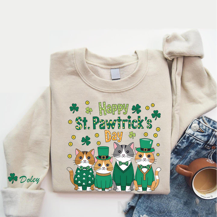 St. Patrick’s Day Cats Cute Irish  , Funny Cat  Sweatshirt