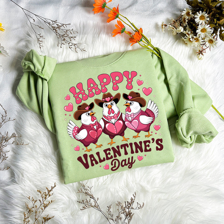 Chicken Happy Valentine's Day Sweatshirt