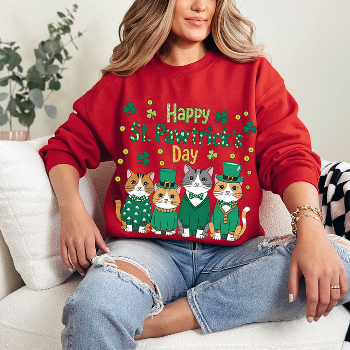 St. Patrick’s Day Cats Cute Irish  , Funny Cat  Sweatshirt