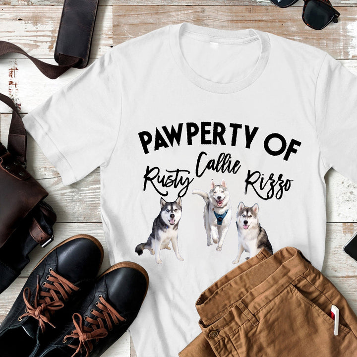 Pawperty of My Dogs Pet Photo Shirt Personalized with YOUR Pet's Pictures