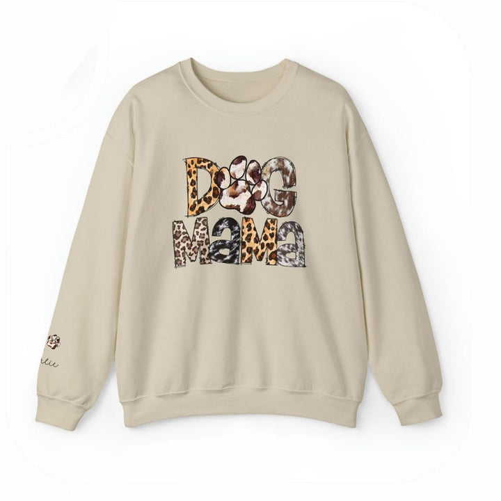 Custom Dog Mom Sweatshirt With Name On Sleeve Gift For New Dog Owner