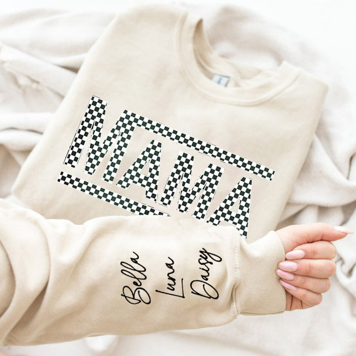 Checkered Retro Mama Sweatshirt,First Mothers Day Gift