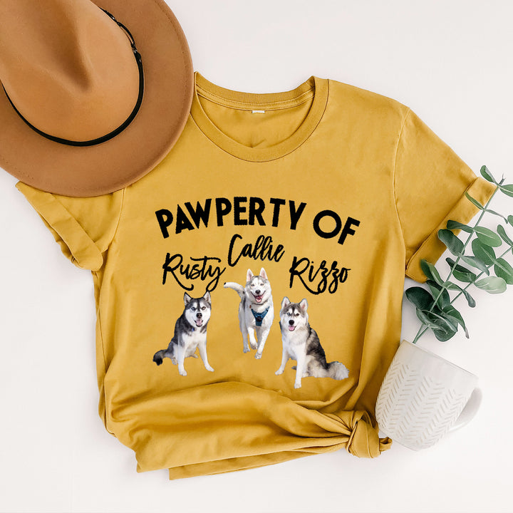 Pawperty of My Dogs Pet Photo Shirt Personalized with YOUR Pet's Pictures