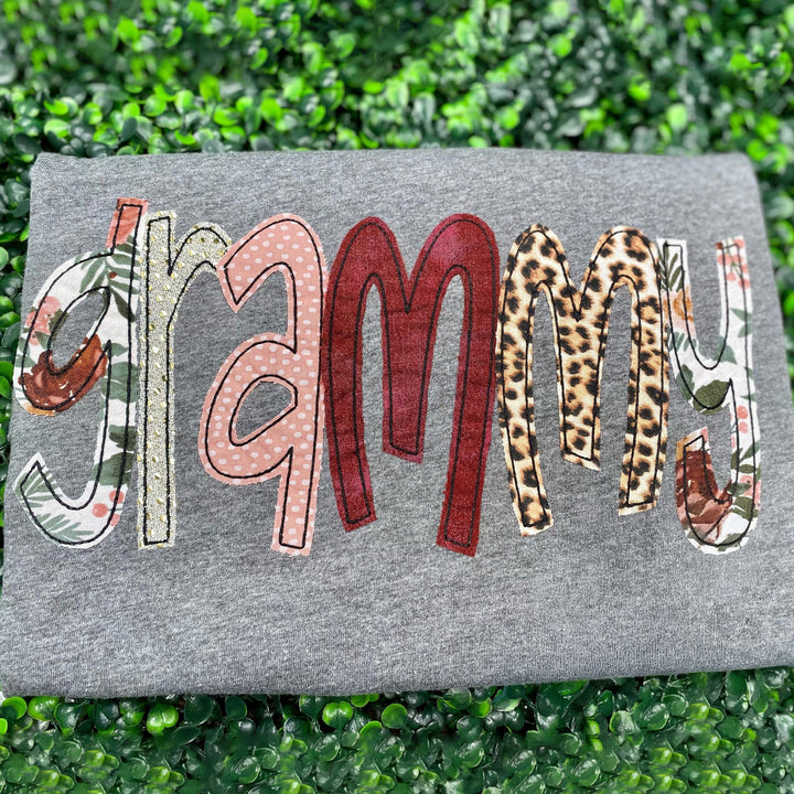 Grandmother/Mama/Mom/Momma/Name applique shirt or ragla Sweatshirt