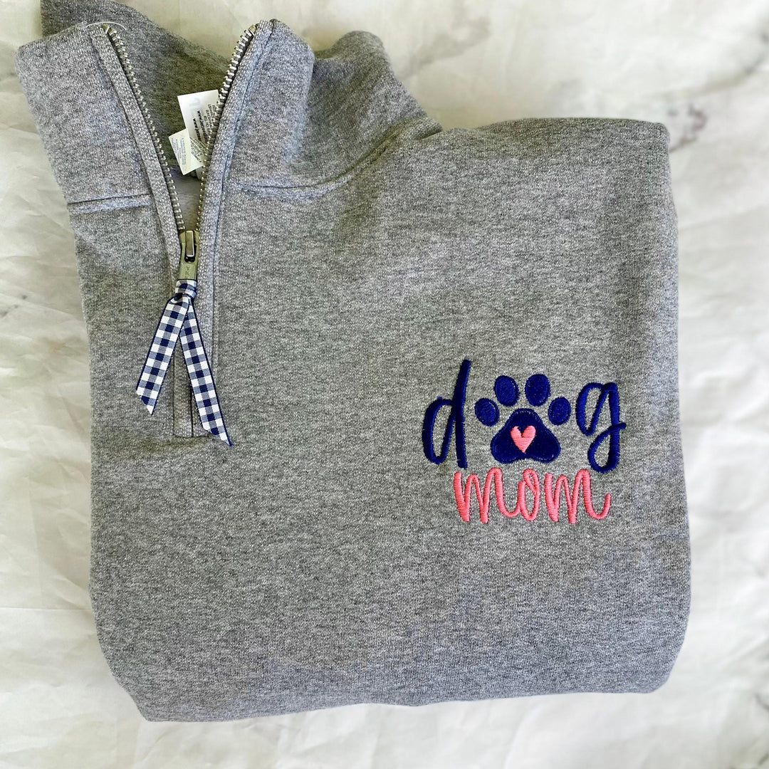 Dog Mom Sweatshirt for Women, Dog Mom Quarter Zip pullover