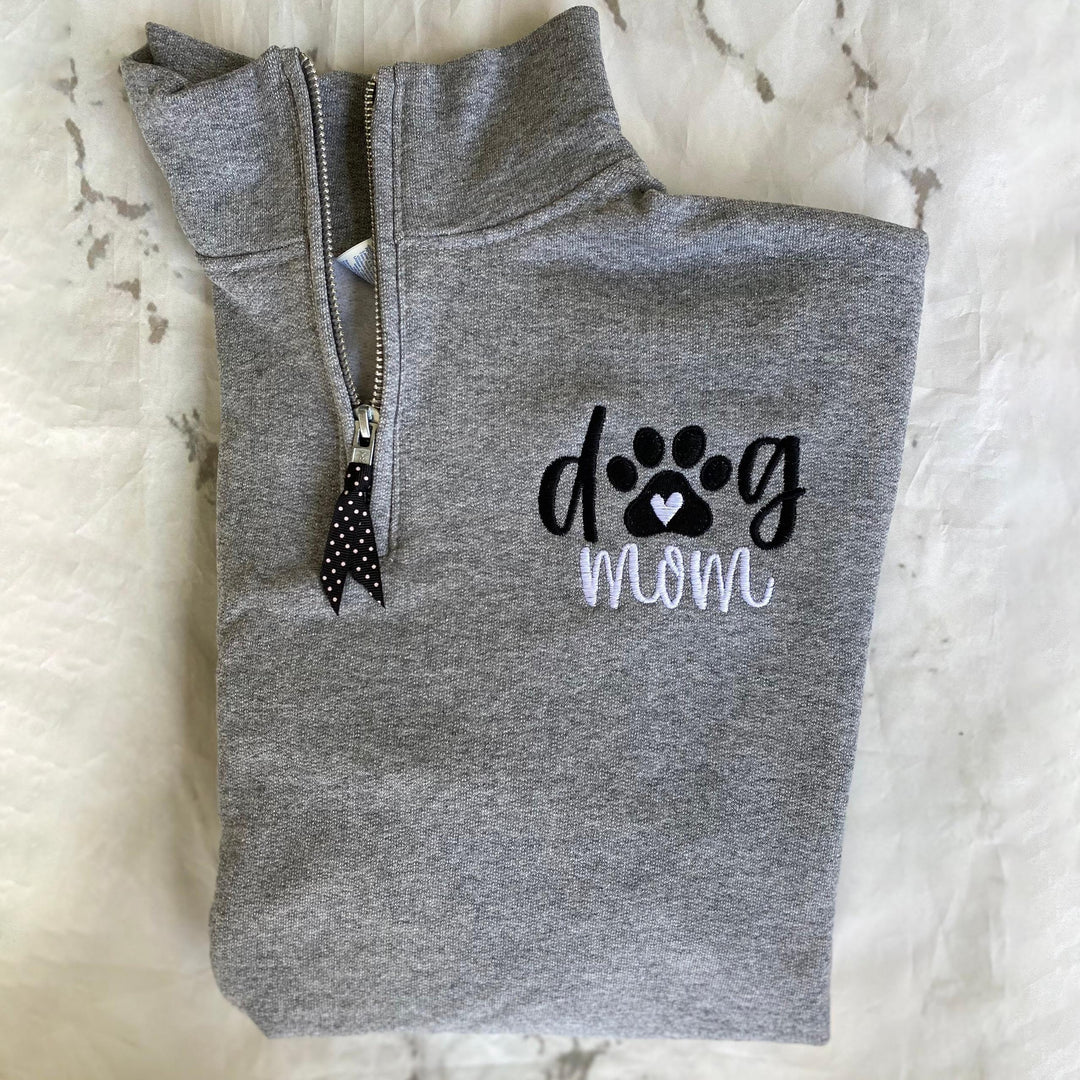 Dog Mom Sweatshirt for Women, Dog Mom Quarter Zip pullover