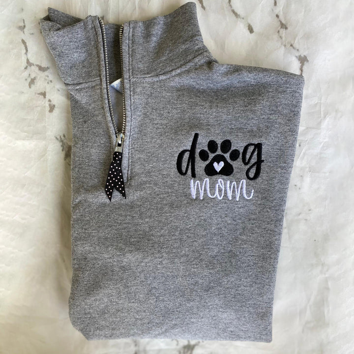 Dog Mom Sweatshirt for Women, Dog Mom Quarter Zip pullover