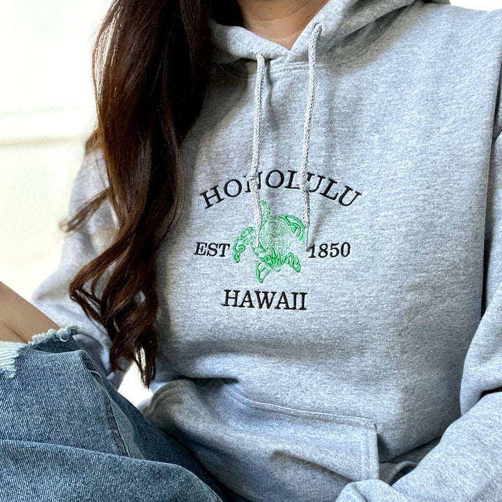 Embroidered Beach Sweatshirt, Honolulu Hawaii Hoodie