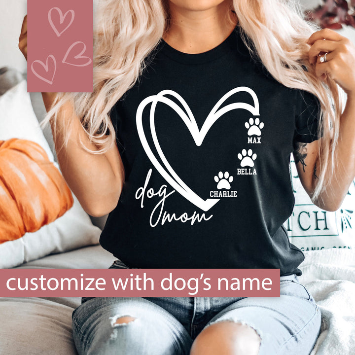 Custom Dog Mom Shirt, Dog Lover Shirt, Custom Dog Name Tshirt